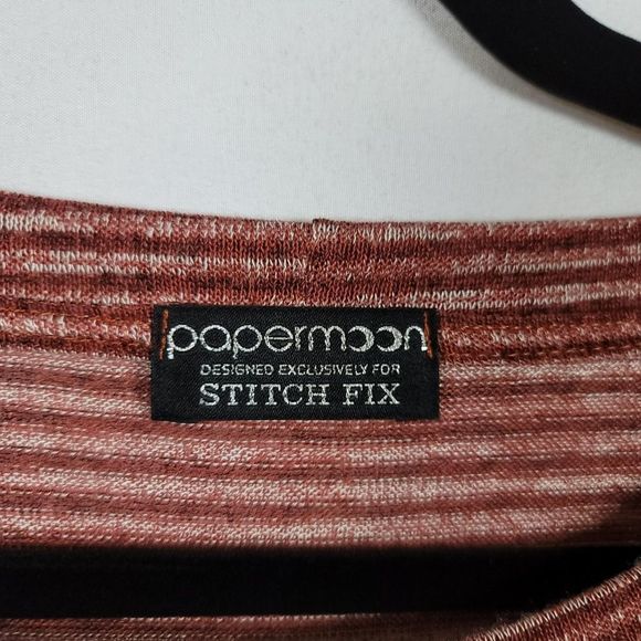 Papermoon mixed media scoop neck top lace hem Size M - Picture 6 of 9